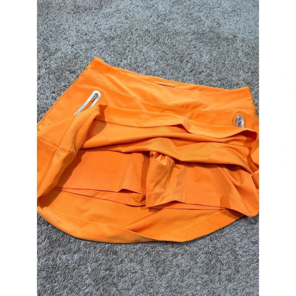 Nike Golf Tour Performance Orange Dri-FIT Skort Zipper Pockets Womens Large